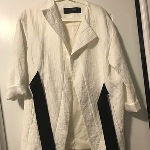 Zara Basic Collection White Fall/Spring Coat